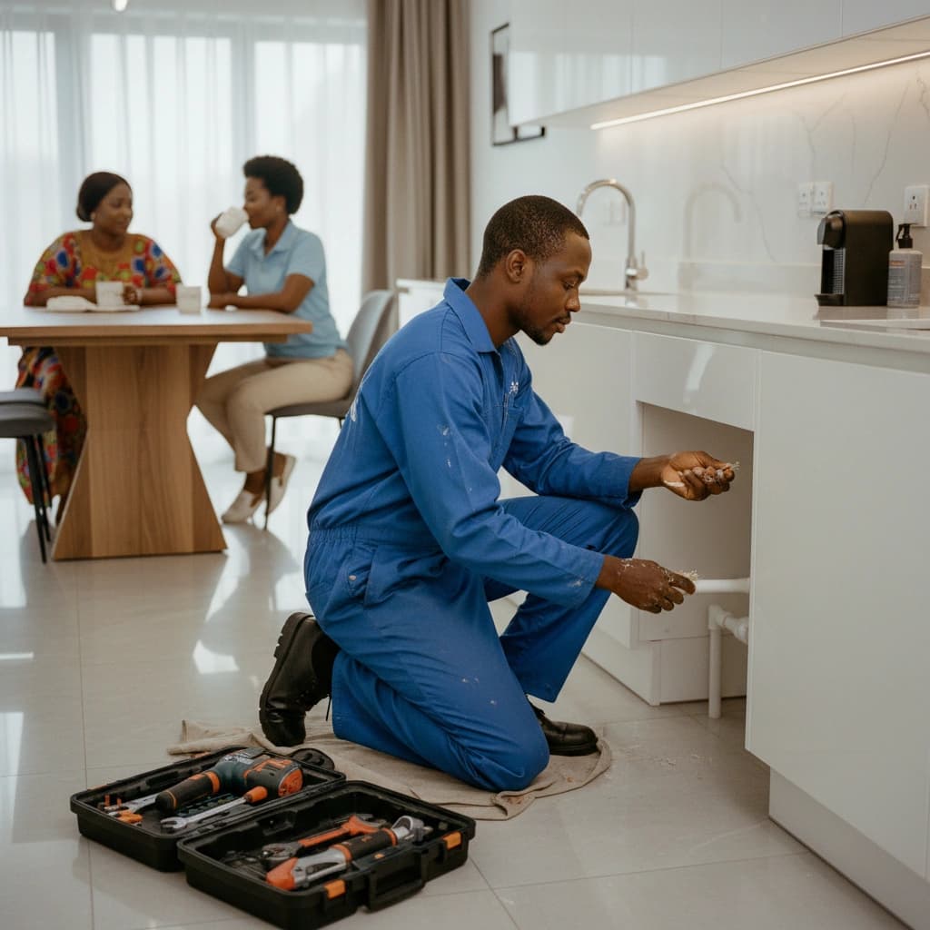 Verified plumber fixing a kitchen leak