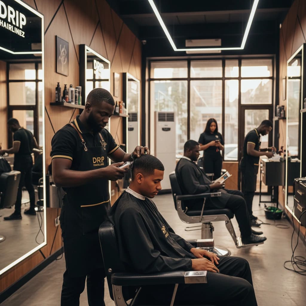 Barber giving a skin fade